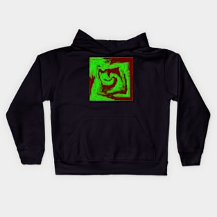 Bright green on red Kids Hoodie